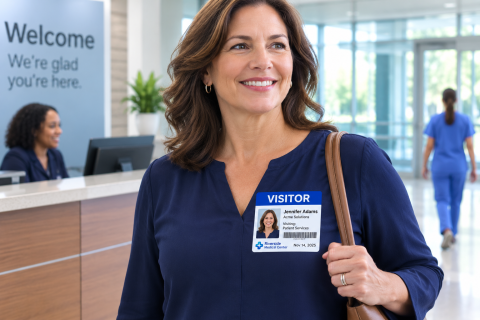 Visitor with Color Badge from Epson Printer